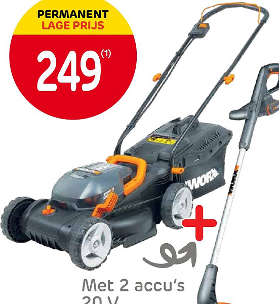 Grasmaaier + grastrimmer met accu WG927E