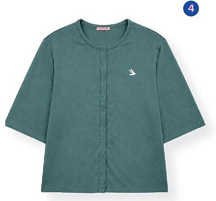 Haut de pyjama vert foncé Think Pink boutons