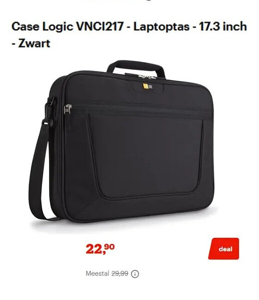 Case Logic VNCI217 - Laptoptas - 17.3 inch - Zwart