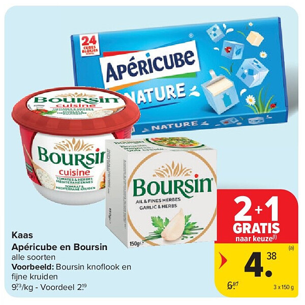 Kaas Apéricube en Boursin