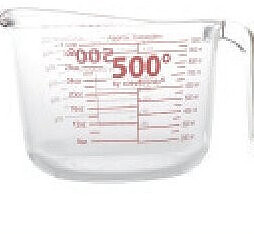Maatbeker glas 1 L, 500°C