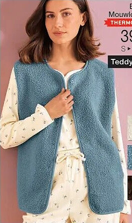 Mouwloos vest in teddyfleece, Thermolactyl