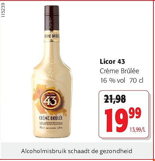 Licor 43 Crème Brûlée 16 % vol 70 cl