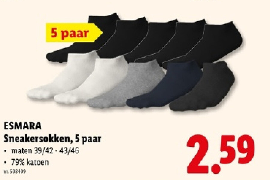 Sneakersokken, 5 paar