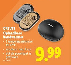 CRIVIT Oplaadbare handwarmer