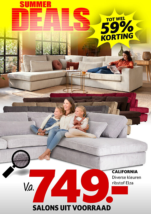CALIFORNIA Diverse kleuren ribstof Elza