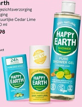 Happy Earth 100% Natuurlijke Cedar Lime douchegel 300 ml