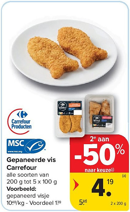 Gepaneerde vis Carrefour