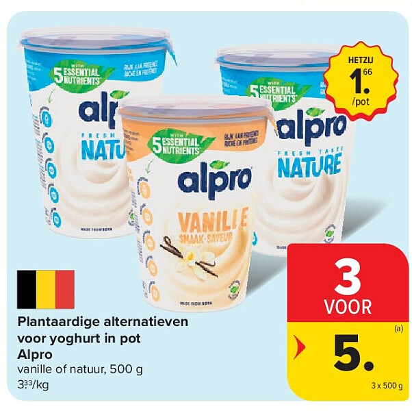 Plantaardige alternatieven voor yoghurt in pot Alpro