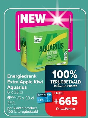 Energiedrank Extra Apple Kiwi Aquarius