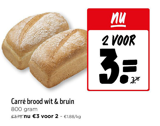 Carré brood wit & bruin