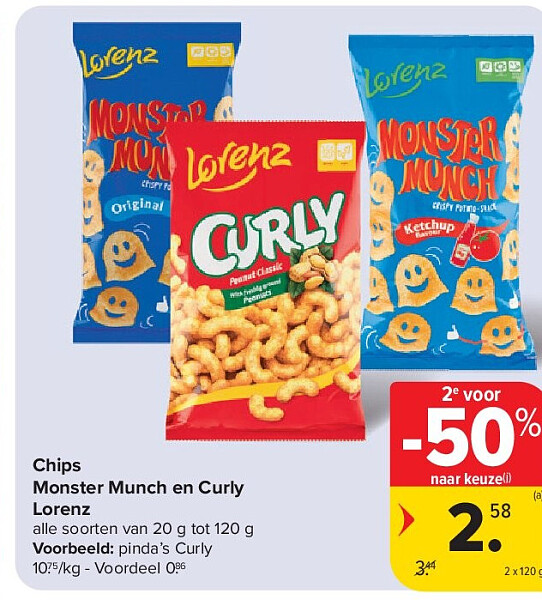 Chips Monster Munch en Curly Lorenz