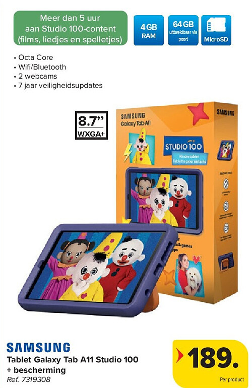 Tablet Galaxy Tab A11 Studio 100 + bescherming