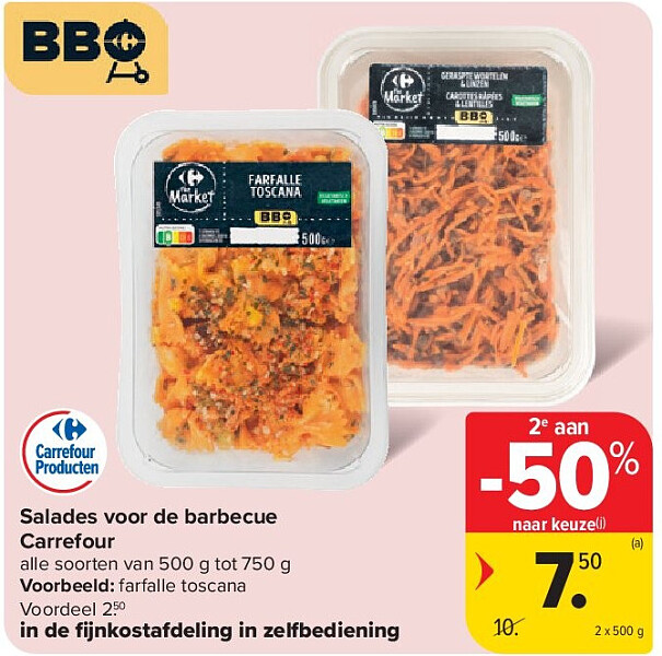 Salades voor de barbecue Carrefour