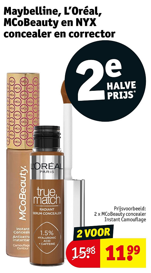 Maybelline, L’Oréal, MCoBeauty en NYX concealer en corrector