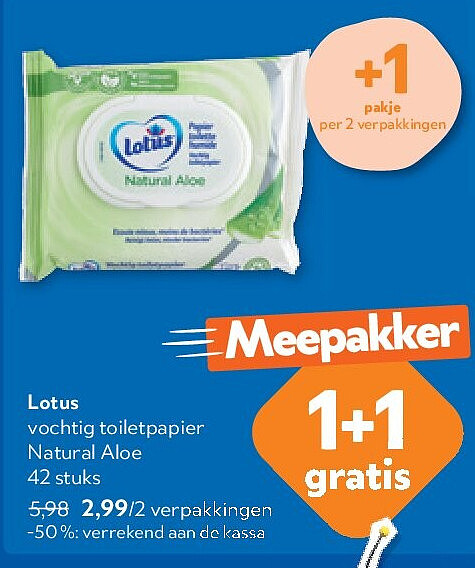 Lotus vochtig toiletpapier Natural Aloe 42 stuks