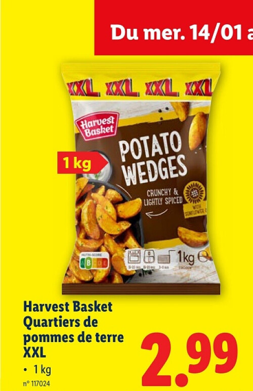 Quartiers de pommes de terre XXL