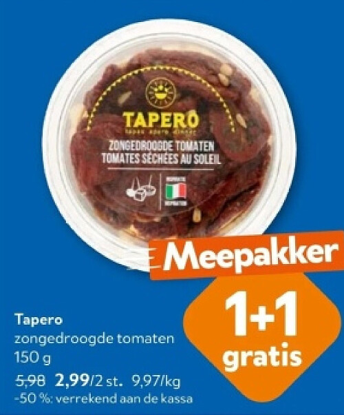 Tapero zongedroogde tomaten 150 g