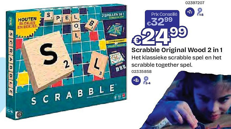 Scrabble Original Wood 2 in 1