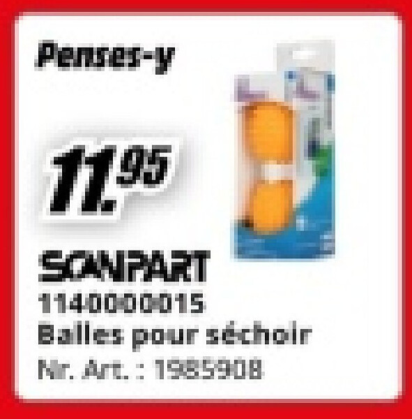 SCANPART 1140000015 Balles pour séchoir