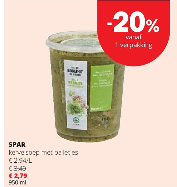 SPAR kervelsoep met balletjes