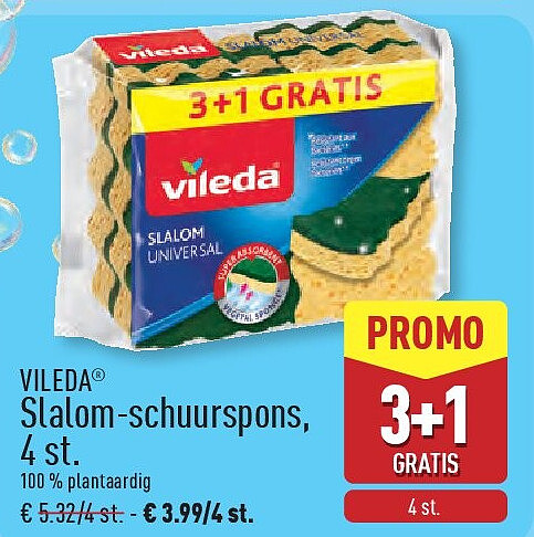 Slalom-schuurspons, 4st.