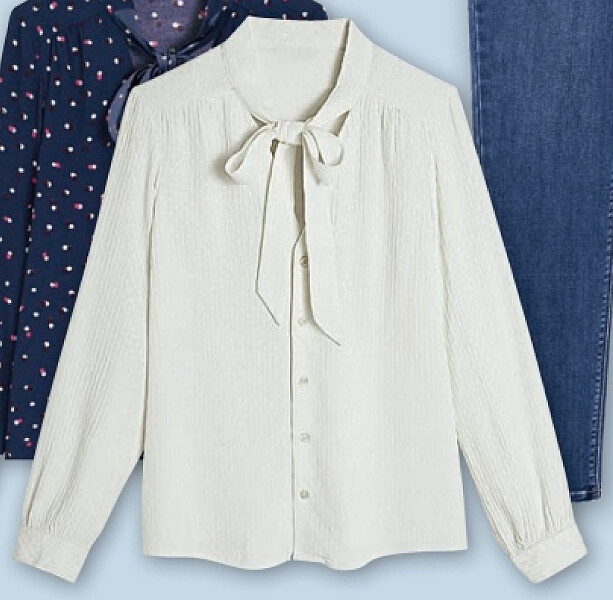 Blouse met strik in jacquardtricot met reliëf