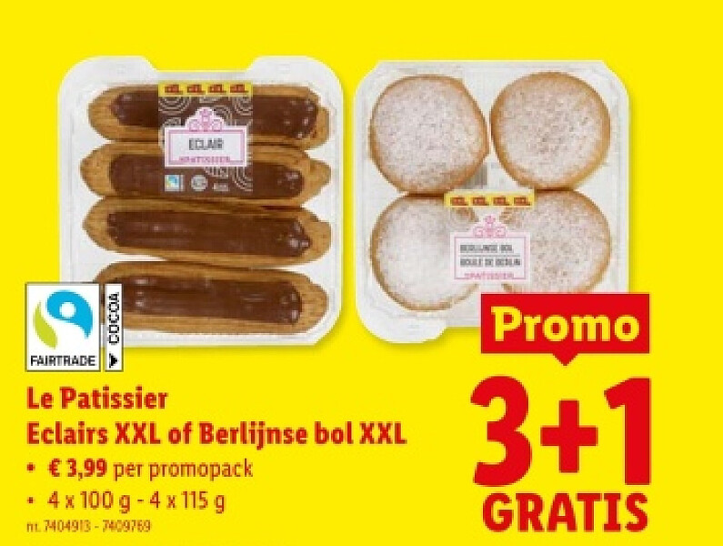 Eclairs XXL of Berlijnse bol XXL