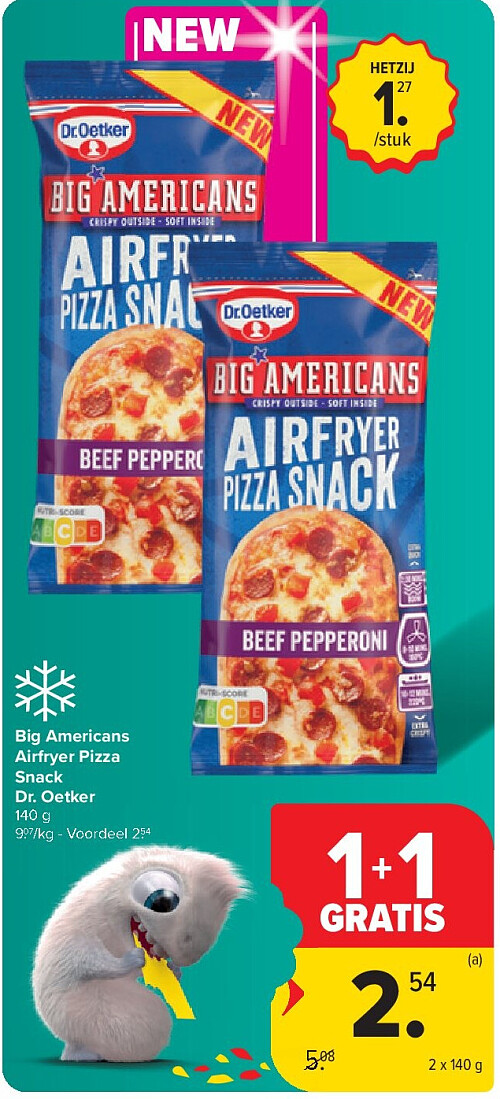 Big Americans Airfryer Pizza Snack Dr. Oetker