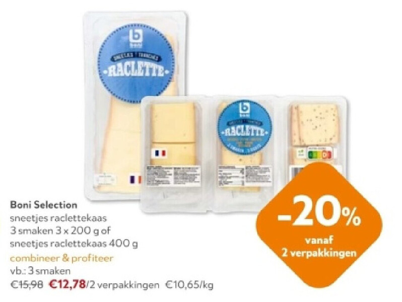 Boni Selection sneetjes raclettekaas
