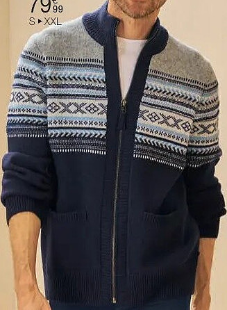 Cardigan met rits in jacquard