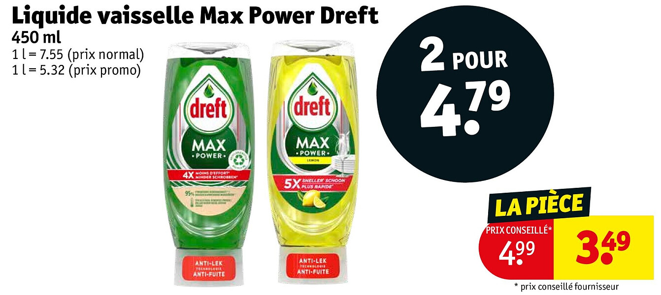 Liquide vaisselle Max Power Dreft 450 ml