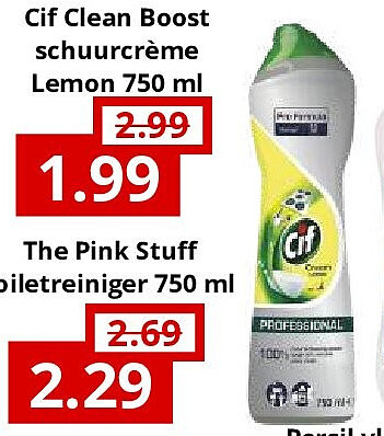 Cif Clean Boost schuurcrème Lemon 750 ml