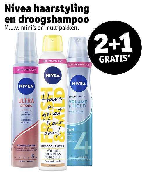 Nivea haarstyling en droogshampoo