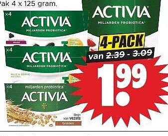 Activia yoghurt 4-pack