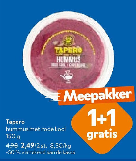 Tapero hummus met rode kool 150 g