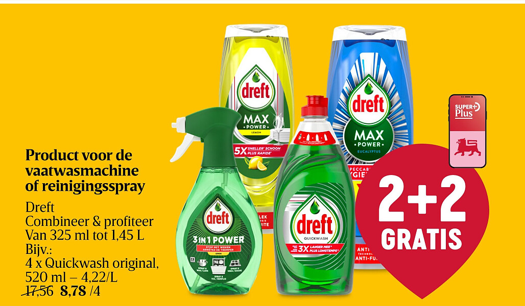 Product voor de vaatwasmachine of reinigingsspray