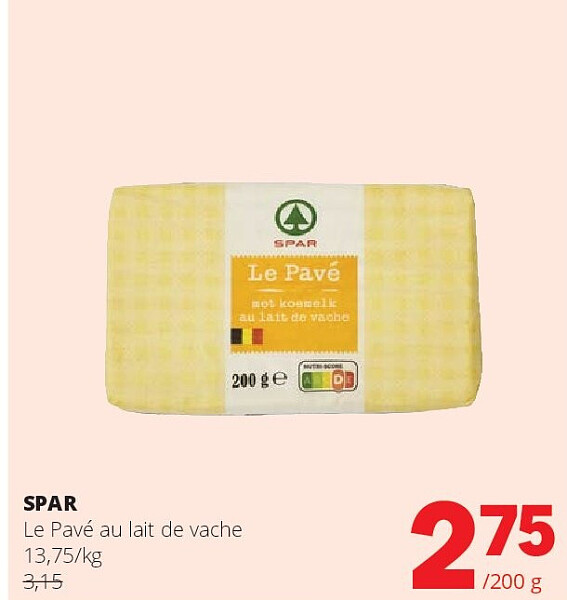SPAR Le Pavé au lait de vache
