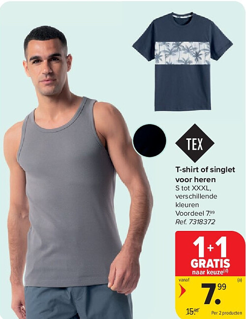 T-shirt of singlet voor heren