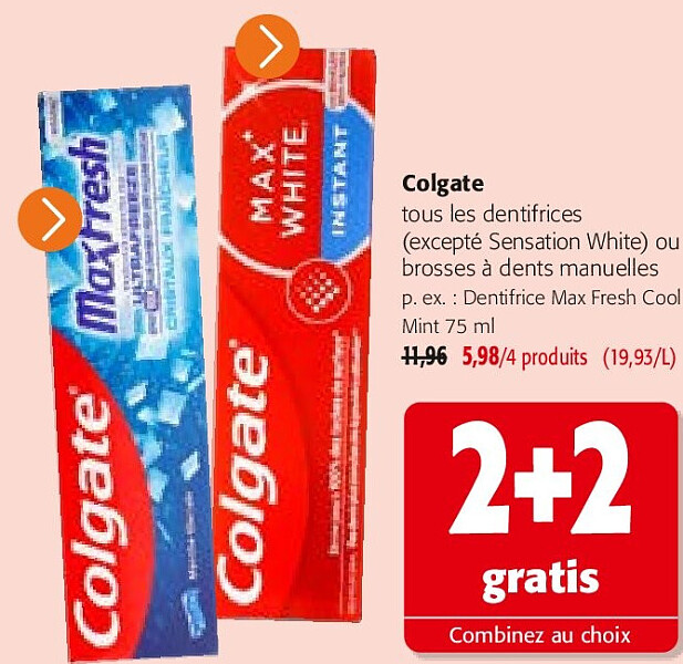 Colgate tous les dentifrices