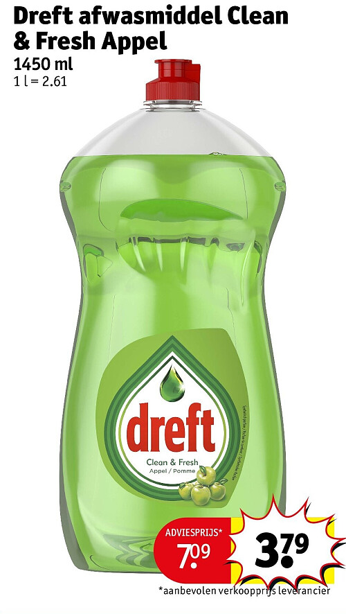 Dreft afwasmiddel Clean & Fresh Appel
