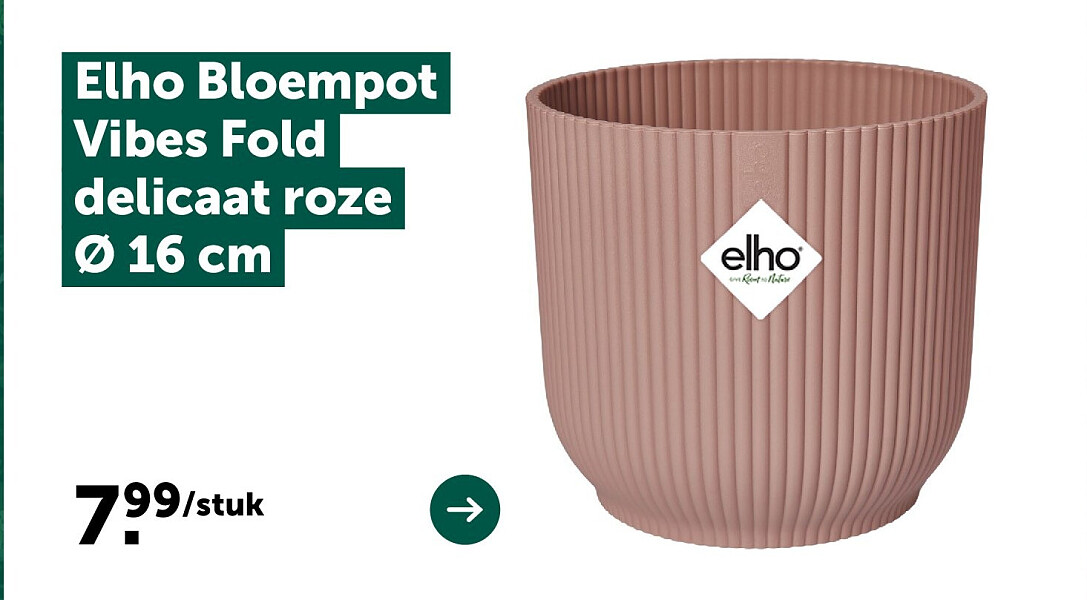 Elho Bloempot Vibes Fold delicaat roze Ø 16 cm