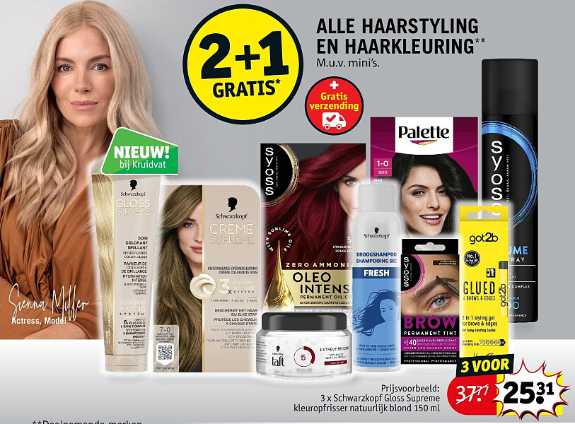 3 x Schwarzkopf Gloss Supreme kleuropfrisser natuurlijk blond 150 ml