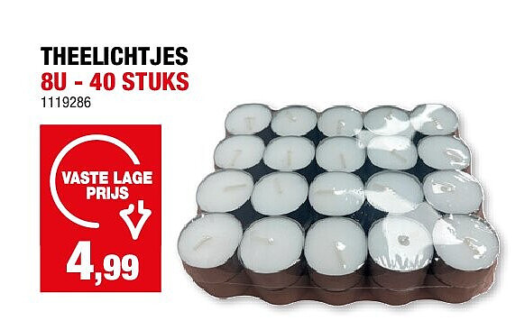 THEELICHTJES 8U - 40 STUKS