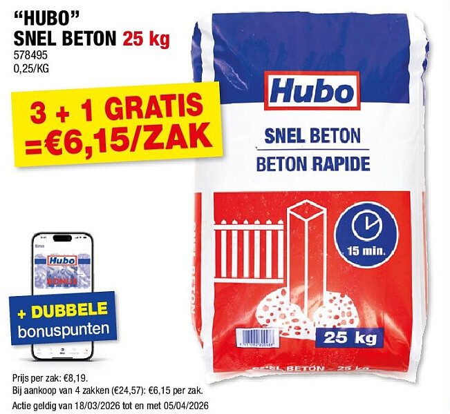 “HUBO” SNEL BETON 25 kg