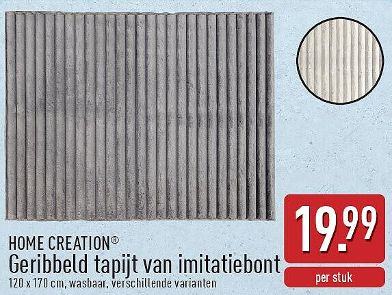 Geribbeld tapijt van imitatiebont