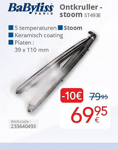 Babyliss Ontkruller - stoom ST493E