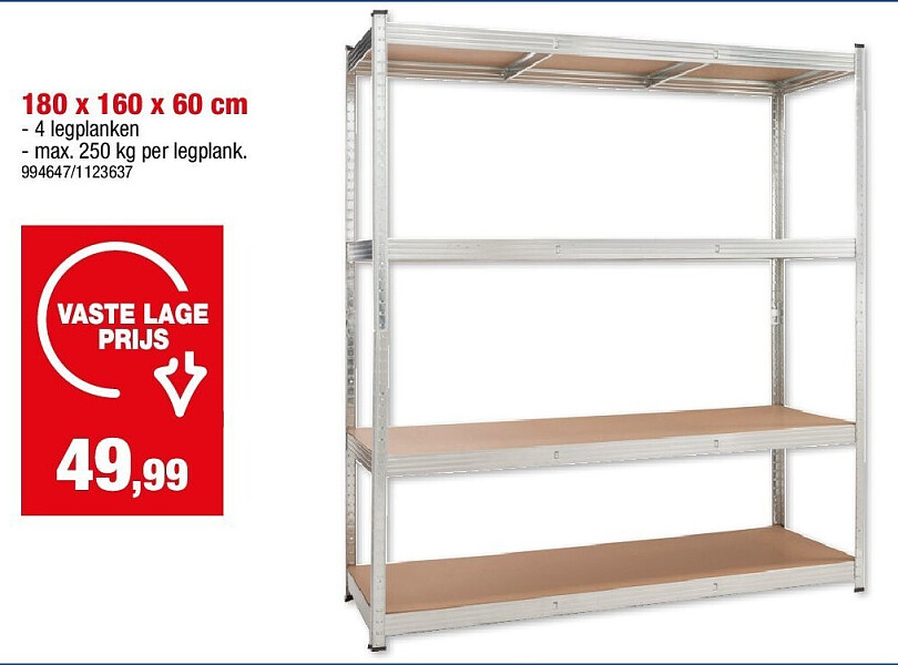 GEGALVANISEERD REK “HEAVY DUTY” 180 x 160 x 60 cm