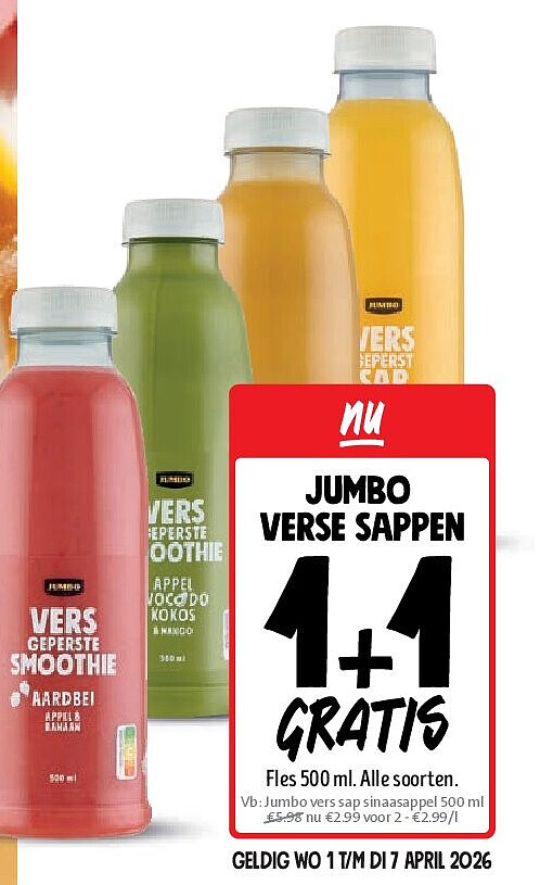 Jumbo vers sap sinaasappel 500 ml