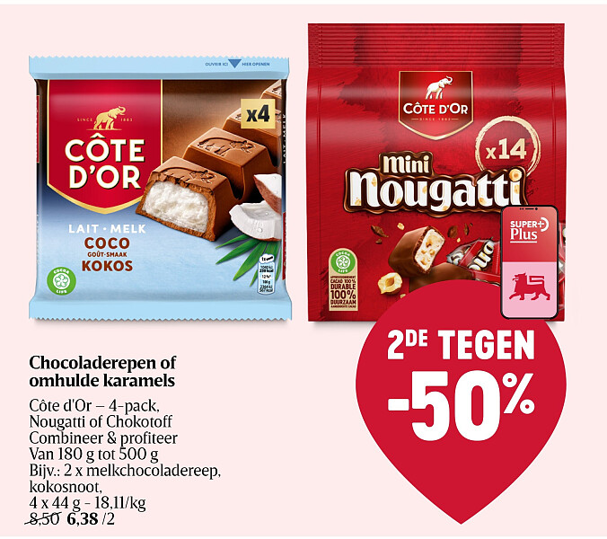 Chocoladerepen of omhulde karamels